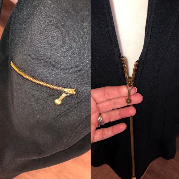 Dina Bar- EL vintage brass studded jacket M - Picture 7 of 8